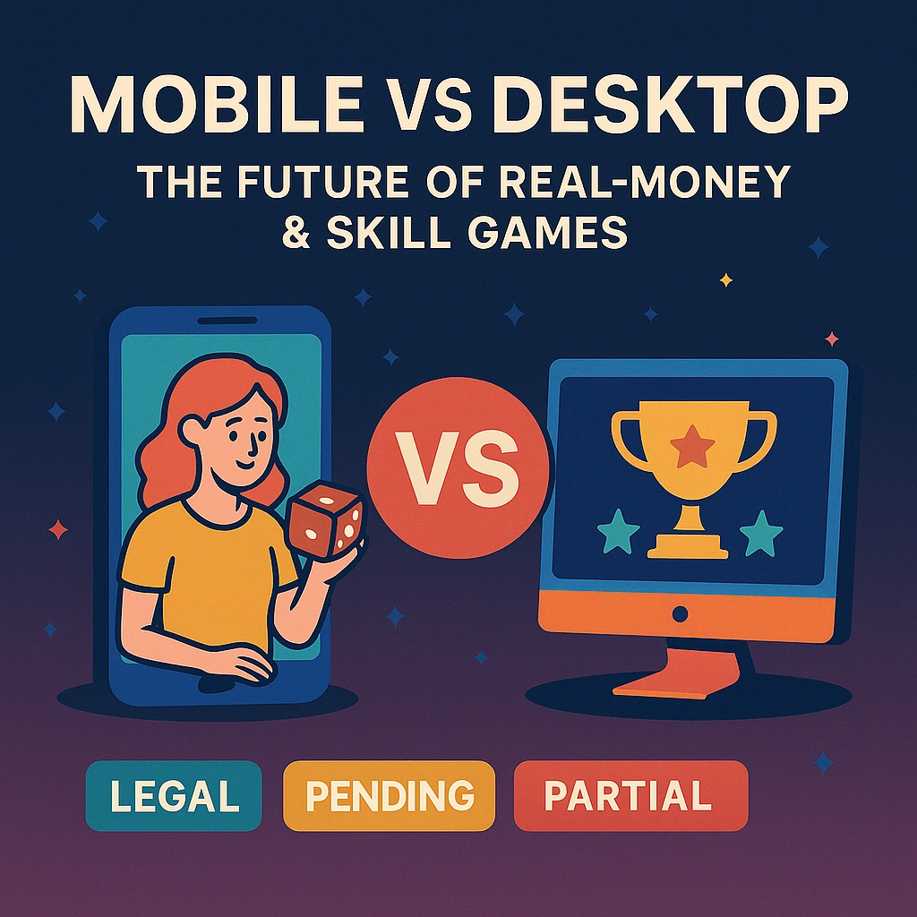 Mobile vs desktop online gaming illustration